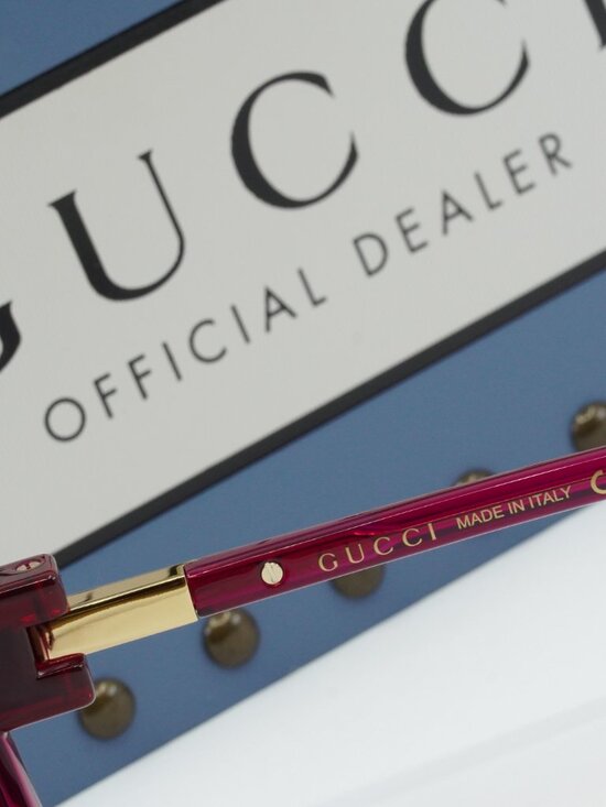 Gucci GG1431S 003 Women Square Sunglasses - Transparent Dark Cyclamen main image 6